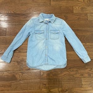Zara girls denim button down shirt size 9/10